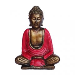 Budha meditujúci - červený, 9cm